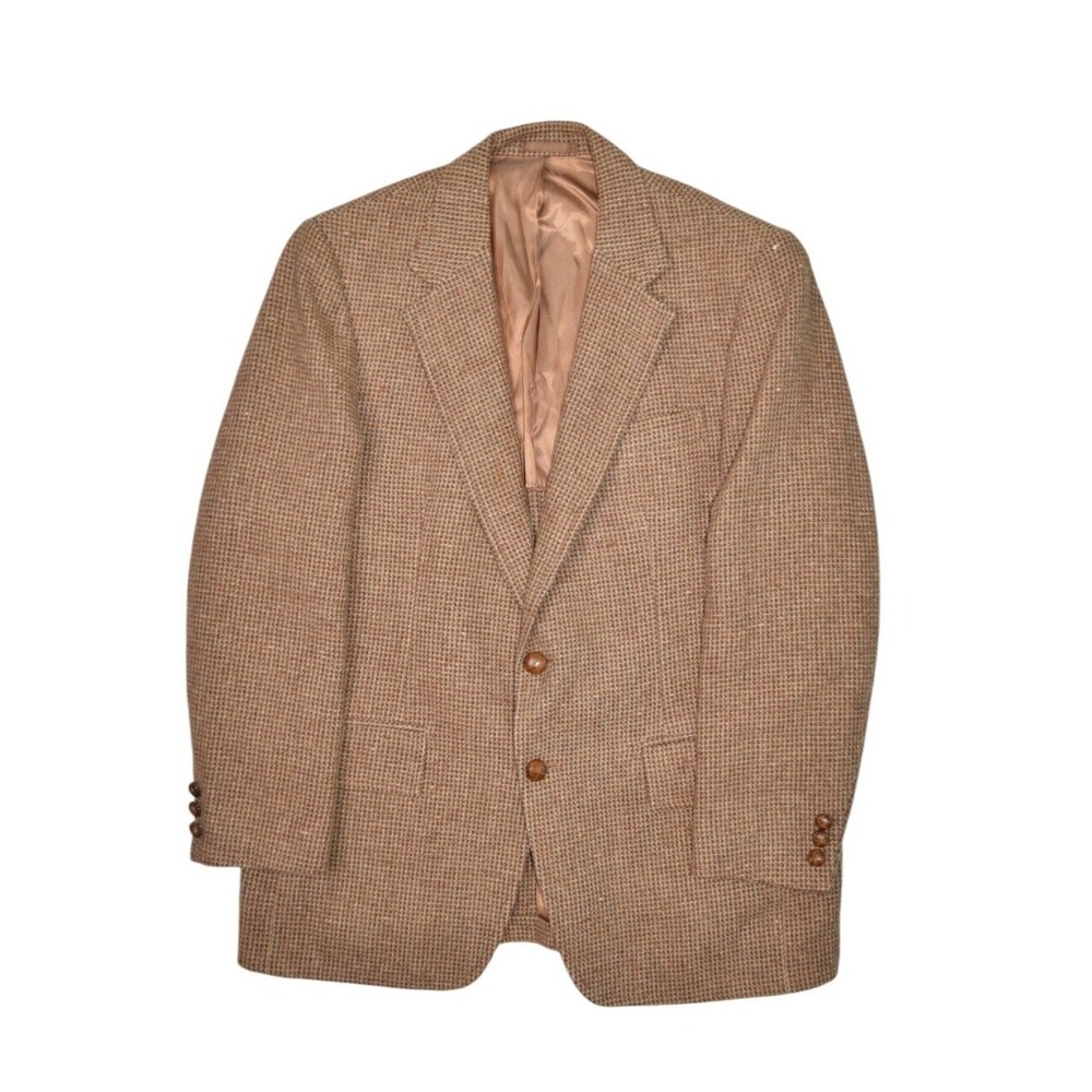 Stanley Blacker Blazer Mens 40 Brown Wool Tweed Jacket Sport Coat Gimbels